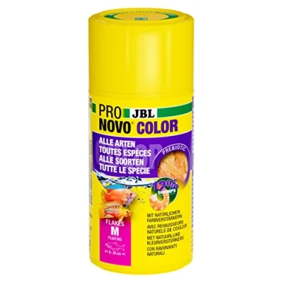 Imagen de JBL Pronovo Color Flakes Copos de Comida para Todos los Peces Acuario 8 a 20 cm, tamaño M, 100 ml