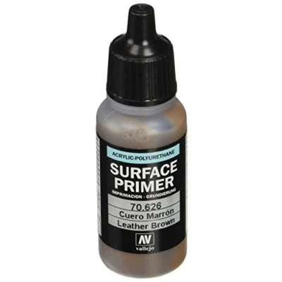 Imagen de Vallejo Surface Primer Color Imprimación Acrílica Cuero Marrón 200 Ml. de Acabado Mate para Aerógrafo Secado Rápido y Gran Adherencia Figuras Maquetas