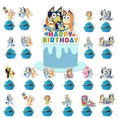 Imagen de Decoracion para Tartas Infantiles,25 Piezas Cumpleaños, Adornos Cumpleaños,Temas de Animación Populares(F)
