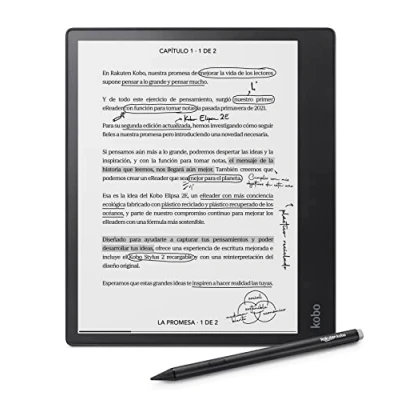 Imagen de eBook Kobo Elipsa 2E, 10.3 &quot;, 32 GB, EInk Carta 1200, ComfortLight PRO + Stylus 2, Negro