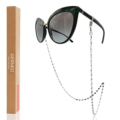 Imagen de GERNEO® Porto Cadena de gafas y soporte para máscaras resistentes a la corrosión chapado en oro o plateado sol lectura única de, dorado, Talla
