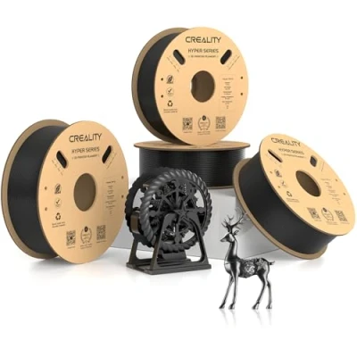 Imagen de Creality filamento Hyper PETG, negro, 1,75 mm, PETG 4 kg, para impresora 3D, precisión dimensional +/ 0,03 materiales de impresión 3D la mayoría impresoras