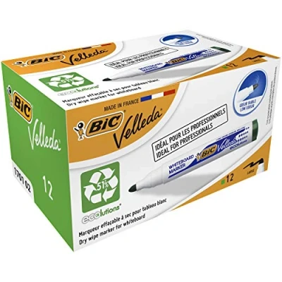 Imagen de BIC Velleda 1701 ECOlutions rotuladores de Pizarra punta media Verde, Caja 12 unidades