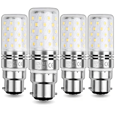 Imagen de HZSANUE B22 Bombillas Maíz LED 12W, Bayoneta Cap LED, 3000K Blanco Cálido, 1350LM, Incandescentes de 100W Equivalentes, No Regulable, Paquete 4