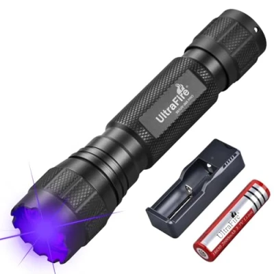 Imagen de UltraFire Linterna UV de 365 nm, luz negra, 10 W, lámpara LED, pequeña ultravioleta para resina curada, detección orina mascotas, escorpiones, 501UV PRO