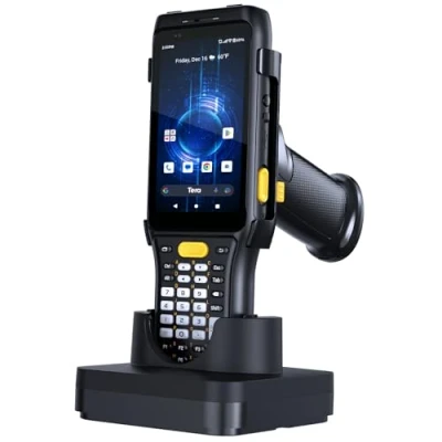 Imagen de Tera Escáner de Códigos Barras Android 11 PDA con Estación Carga Pistola y Empuñadura Teclado Zebra SE4710 4G WiFi GPS BT IP65 Batería 6700 mAh 1D 2D QR Portátil P161