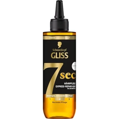 Imagen de Gliss Kur 7 Sec Express Repair Oil Nutritive (200 ml), el tratamiento capilar repara cabello en solo segundos, para un veces más fuerte y menos rotura