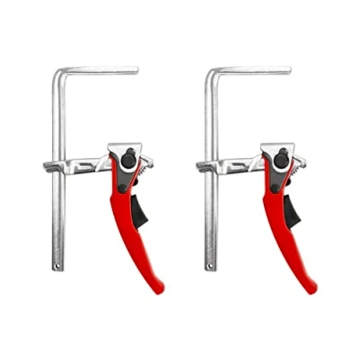 Imagen de QWORK® Abrazaderas de carril, abrazadera barra liberación rápida con capacidad 160mm y profundidad garganta 60mm para lijar, cortar, 2 Piezas