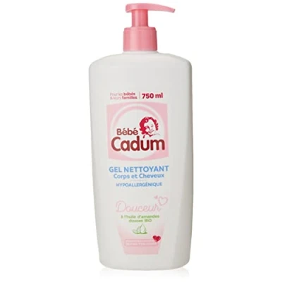 Imagen de Baby Cadum Gel limpiador corporal y cabello con aceite de almendras dulces para bebés, 750ml