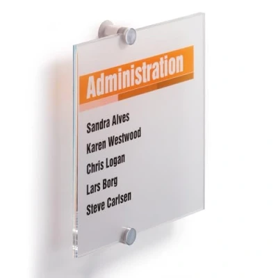 Imagen de Durable 482419 Identificador para puertas CRYSTAL SIGN® 210x210 mm, con incrustación de papel aluminio imprimible, transparente