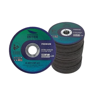 Imagen de INTOX Discos de corte 125 mm x 1,0 mm, 100 unidades, acero inoxidable y