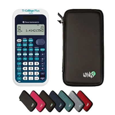 Imagen de Calcuuse Pack económico: TI College Plus Solar Calculadora Científica + Funda de protección WYNGS Negro Garantía ampliada Calculado