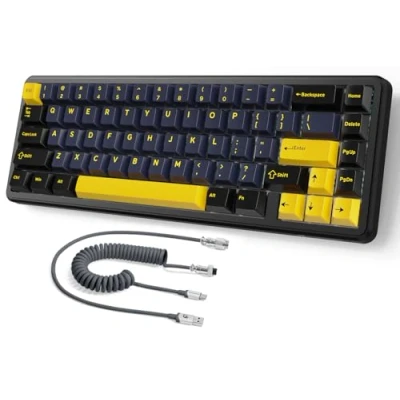 Imagen de MAMBASNAKE ATTACK SHARK X65 HE Teclado de Gatillo Rápido, Precisión RT 0,01 mm, 8 KHz, Interruptor Magnético del 60% con Cable Accionamiento Ajustable, Snap Tap, para PC/Mac, Starry Black