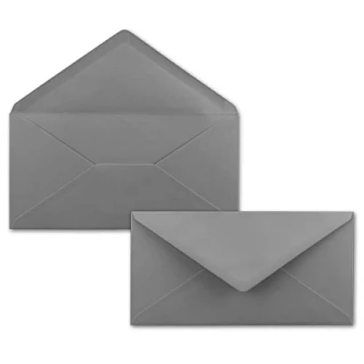 Imagen de neuser color froh Sobres 220 x 110 mm, nassklebung gesamtparent, gris oscuro 50 Umschläge