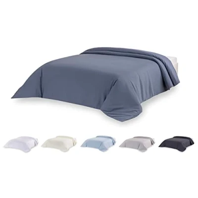 Imagen de Todocama Funda nórdica de Microfibra para edredón Tacto Extra Suave. (Azul grisáceo Cama 80/90 150x220cm).