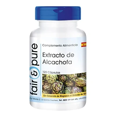 Imagen de Fair &amp; Pure® Alcachofa en Cápsulas Extracto con 2,5% de Cinarina Vegano Alta pureza 120