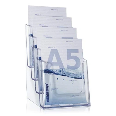 Imagen de VITAdisplays® Expositor de folletos DIN A5 con 4 niveles, transparente (NE 164)