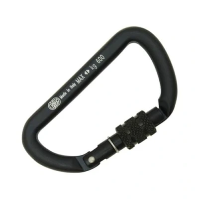 Imagen de KONG Mini D iniosquetón Aluminio anodizado Rosca Mosquetón, Adultos Unisex, Negro/Negro (Multicolor), 80mm