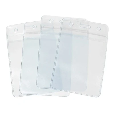 Imagen de CKB LTD Show Fundas para tarjetas de identificación Bolsillo transparente portador vertical, bolsos plástico 11 x 6,8 cm Tamaño inserción 9 6,5 Tarjeta crédito 20 Piezas