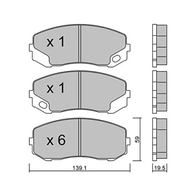 Imagen de METELLI 22 0910 0 Juego de pastillas freno excl. contacto avisador desgaste