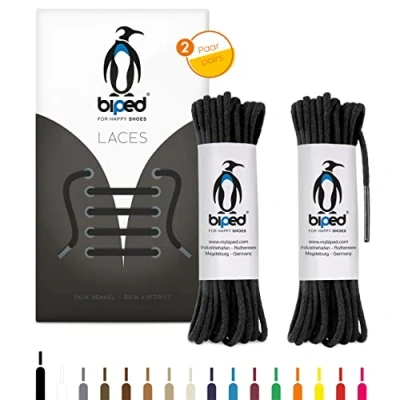 Imagen de biped LACES Z2900 Cordones redondos de algodón (2 mm, 100 cm), color negro