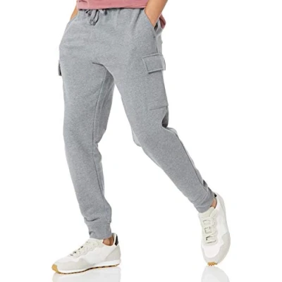 Imagen de Amazon Essentials Pantalón Deportivo Jogger Cargo de Forro Polar Hombre, Gris Claro Mezcla, XL