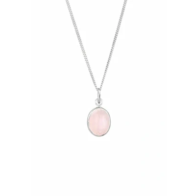 Imagen de Elli Collares Mujeres Colgante de Solitario Básico Elegante con Cuarzo Rosa en Plata Ley 925