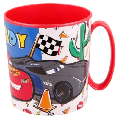Imagen de ALMACENESADAN, 5074, Taza apta para microondas, capacidad 390ml, producto reutilizable; (Cars lets)