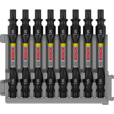 Imagen de Bosch Professional 8 uds. Punta de Atornillar Dobles Torx (Impact Control, x T25 Bits, Longitud 65mm, Pick and Click, Accesorio Atornilladores Impacto)