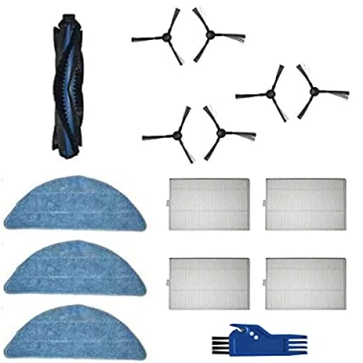 Imagen de GYing para accesorios HONITURE Q5 piezas de repuesto robot vacío, 1 cepillo principal, 4 filtros HEPA, 6 cepillos laterales, 3 paños fregona