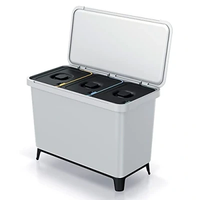 Imagen de Sistema clasificador de reciclaje 3x10L color blanco KEDEN