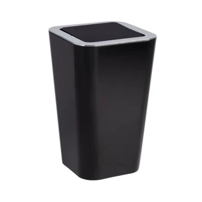 Imagen de Wenko Cubo con Tapa oscilante Candy 6 l, de Basura para el baño o Resto la Vivienda, Hecho plástico Macizo, 18 x 28,5 cm, Negro