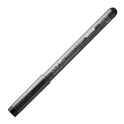 Imagen de COPIC Multiliner Pincel M, Negro, Rotulador fino con punta fina y tinta pigmentada resistente al agua