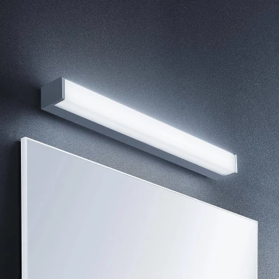 Imagen de LED Lámpara de pared &#039;Klea&#039; (Moderno) en Plateado hecho Aluminio e.o. para Cuarto baño (1 llama,) Lindby lámparas baño, aplique
