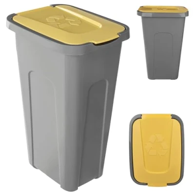 Imagen de KADAX cubo de basura para separación residuos, 30 L, robusto con tapa hermética, contenedor sistema plástico (1,