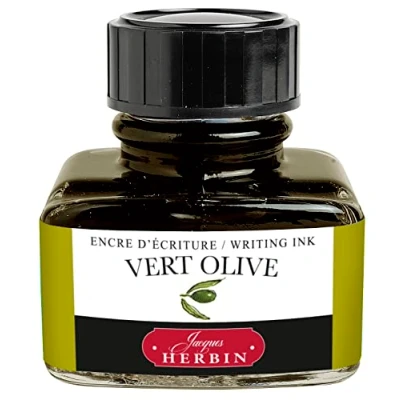 Imagen de J.Herbin Herbin 13036T Un flacon d&#039;encre 30 ml pour stylo plumes et stylos roller, Vert olive