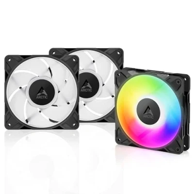 Imagen de ARCTIC P12 Pro A RGB (3 Piezas) Potente Ventilador de Caja PC Premium, Case Fan PWM 120mm, Divisor cable en Y, 6003000 rpm, 0 rpm