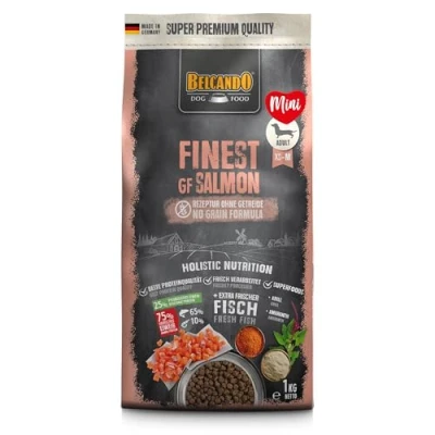Imagen de Belcando Finest GF Salmon [1 kg] Alimento para Perros sin Cereales Comida Seca pequeños y medianos Completo a Partir de 1 año Edad