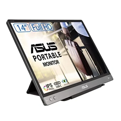 Imagen de Monitor ASUS ZenScreen MB14AC, 14&quot; FHD, Portátil, 5 ms, 60 Hz, USB, Antiparpadeo, Filtro luz azul, Gris