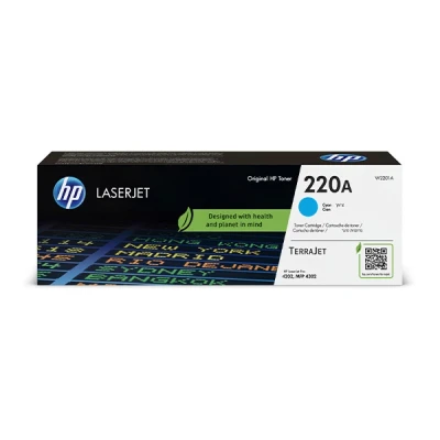 Imagen de Tóner HP LaserJet 220A Cian, Alto rendimiento, Hasta 1800 páginas, TerraJet, Cian