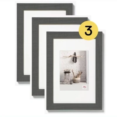 Imagen de walther design Home Marco de Fotos Madera, Gris, Juego 3 Unidades (20 x 30 cm Cada uno)