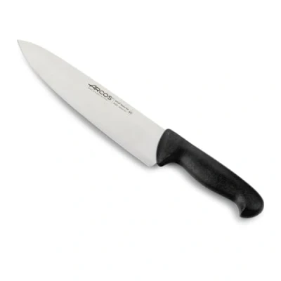 Imagen de Arcos Cuchillo Cheferies 2900 Hoja Acero Inoxidable Nitrum 10&#039;&#039; Mango Polipropileno Negro Plateado istema Identificación Color para Higiene yalud.