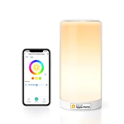 Imagen de meross Lámpara Nocturna Táctil WiFi Inteligente, Multicolor Regulable con RGBWW(2700K 6500K). Blanco Cálido y Frío. Compatible Apple HomeKit, Alexa, Google Assistant