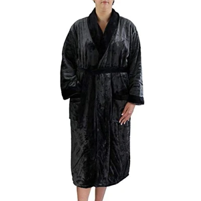 Imagen de Gözze Albornoz unisex con cuello chal, tacto seda, microfibra, 330 g/m², Talla M Gris antracita