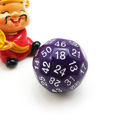 Imagen de Bescon Polígonal Dados Politédricos 50 Páginas D50 Muriendo, De Caras, Cubo Juego W50, Lados Color Púrpura
