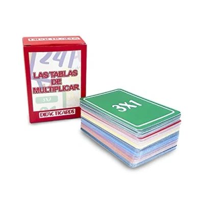 Imagen de DIDACTICARDS Tablas de Multiplicar: Juego Educativo, repaso Primaria, matemáticas, Tarjetas para Aprender Las multiplicar niños, gamificación.