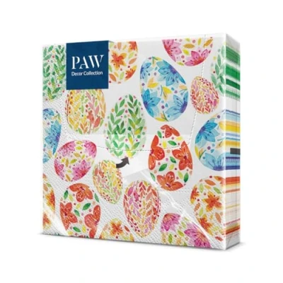 Imagen de PAW Servilletas Papel 3 Capas (33 x 33 cm) I 20 Unidades Perfecto para Pascua, Fiestas, Primavera y Celebraciones Decoración de la Mesa Pascua Color: Huevos acuarela