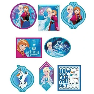 Imagen de 8 parches rodillera infantil serigrafiados para planchar en la ropa. Aplicaciones termoadhesivas reparar y decorar pantalones, chaquetas, jerseys, mochilas (Frozen 2 Formas)