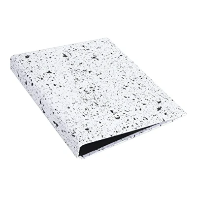 Imagen de Bigso Box of Sweden archivador DIN A4 con 2 anillas Cuaderno fino de tablero fibras y papel Carpeta para documentos, fundas transparentes separadores motas negras
