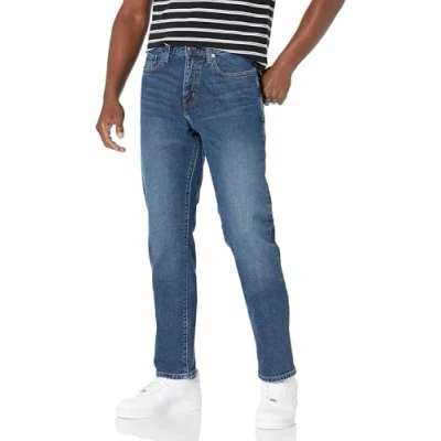 Imagen de Amazon Essentials Pantalón Vaquero Elástico de Ajuste Deportivo Hombre, Lavado Medio, 36W / 34L